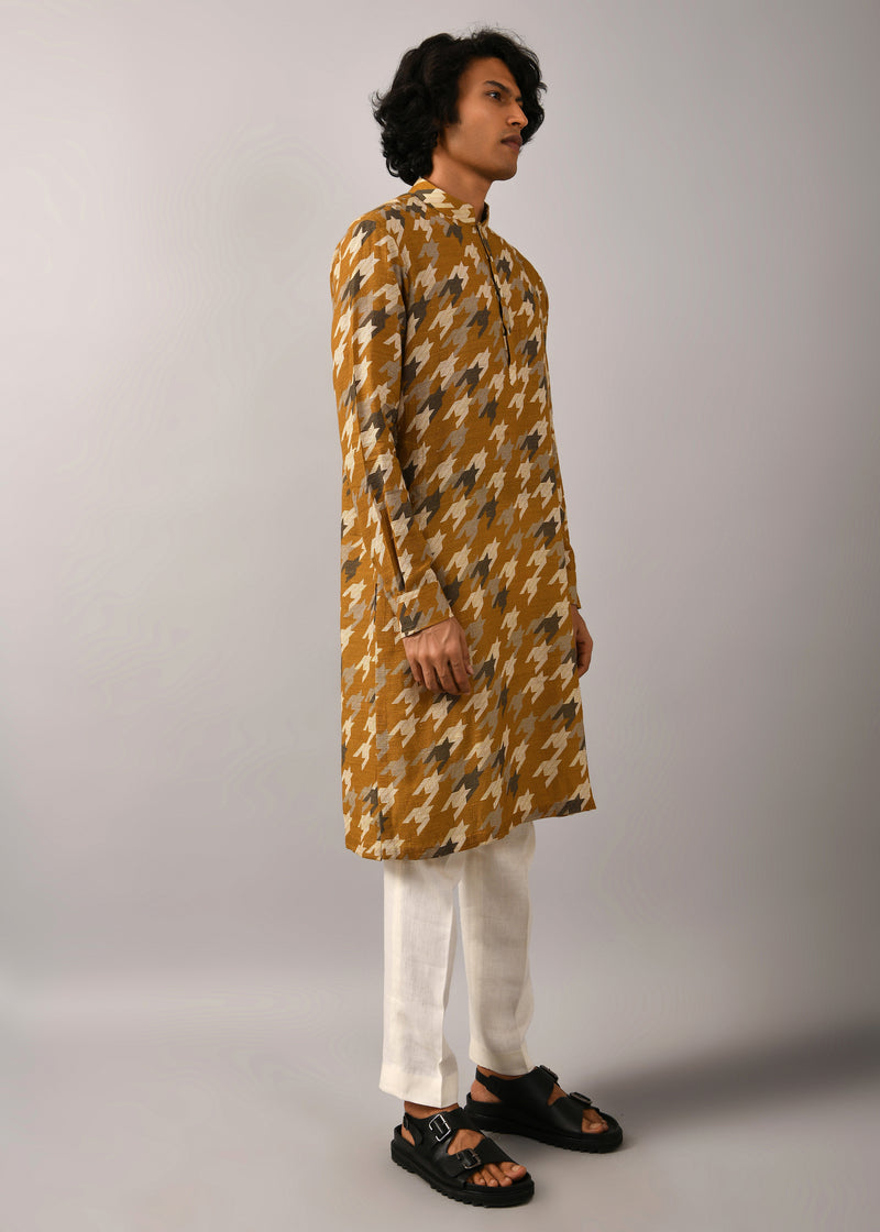 Houndstooth Printed Kurta
