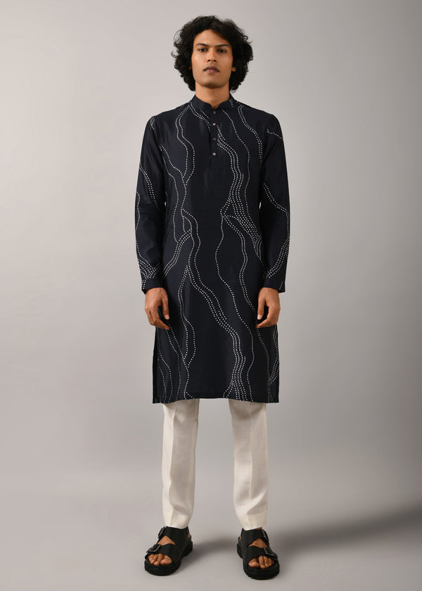 Constellation Silk Printed Kurta