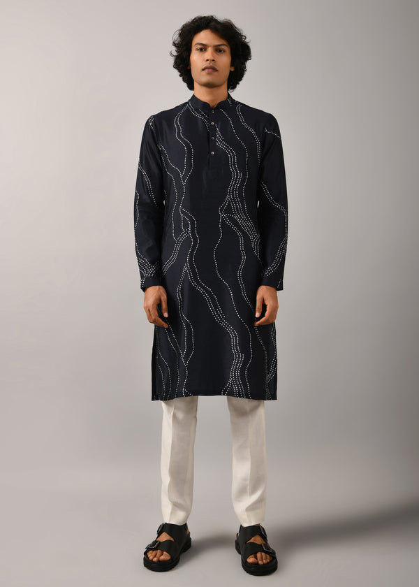 Constellation Silk Printed Kurta