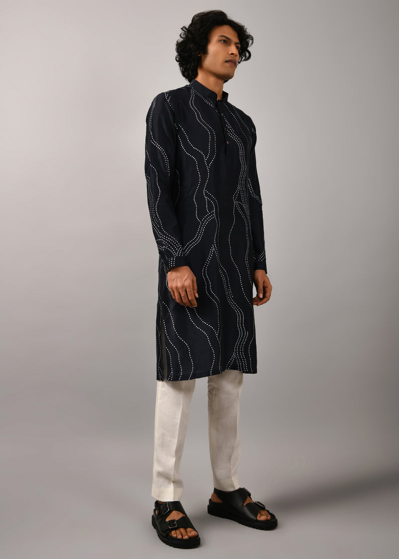 Constellation Silk Printed Kurta