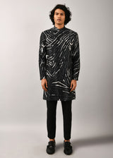 Black Terrain Maize Front Open Kurta