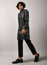 Black Terrain Maize Front Open Kurta