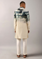 Camouflaged clouds front open Kurta