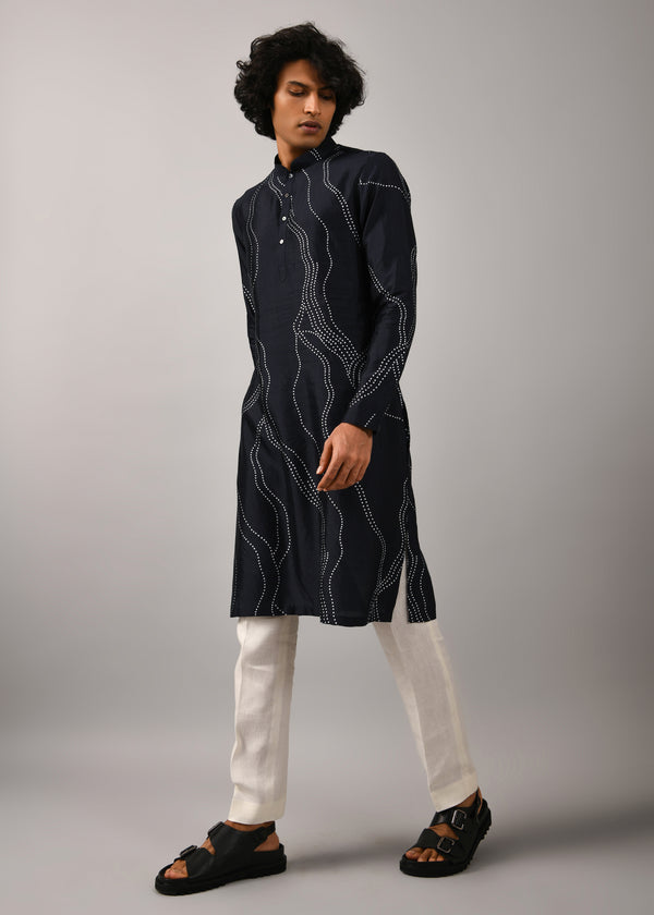 Constellation Silk Printed Kurta