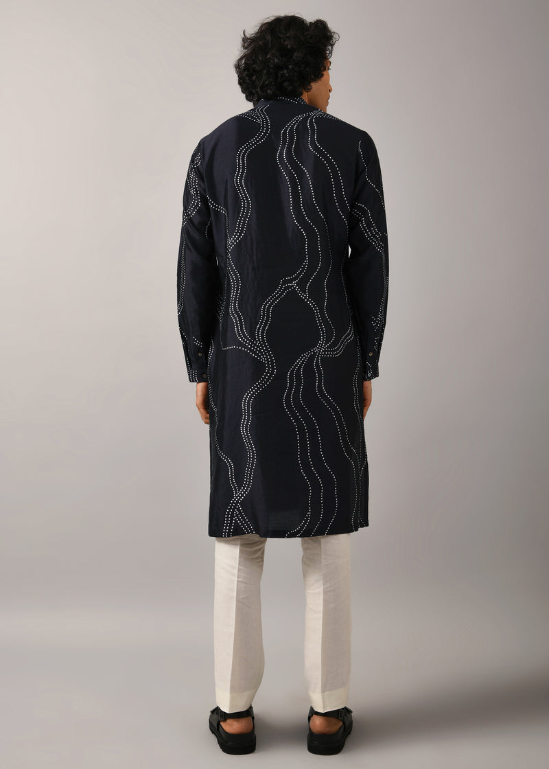 Constellation Silk Printed Kurta