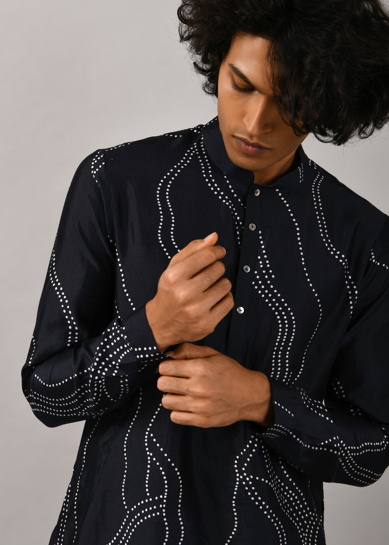 Constellation Silk Printed Kurta