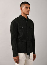 Diamond Drawstring Shacket