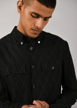 Diamond Drawstring Shacket