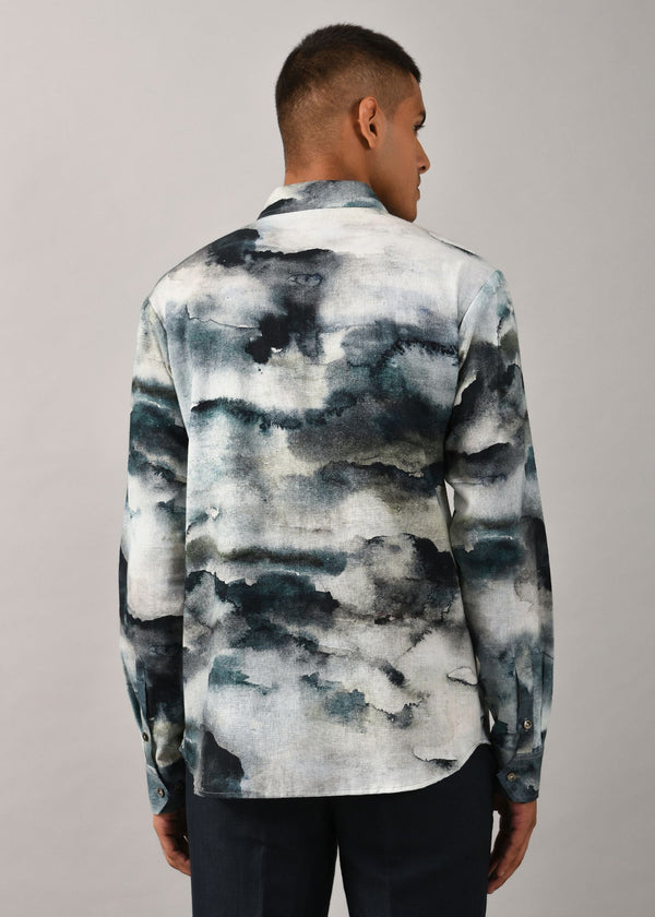 Camouflaged Clouds Print Shirt