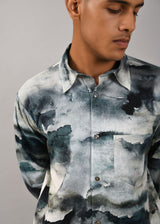 Camouflaged Clouds Print Shirt