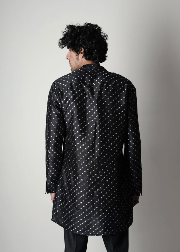 Printed Silk Short Kurta