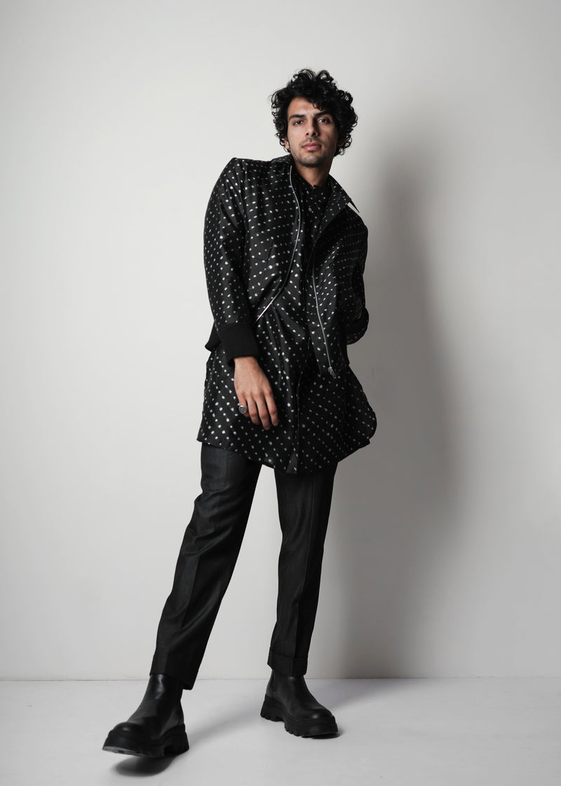 Printed Silk Short Kurta