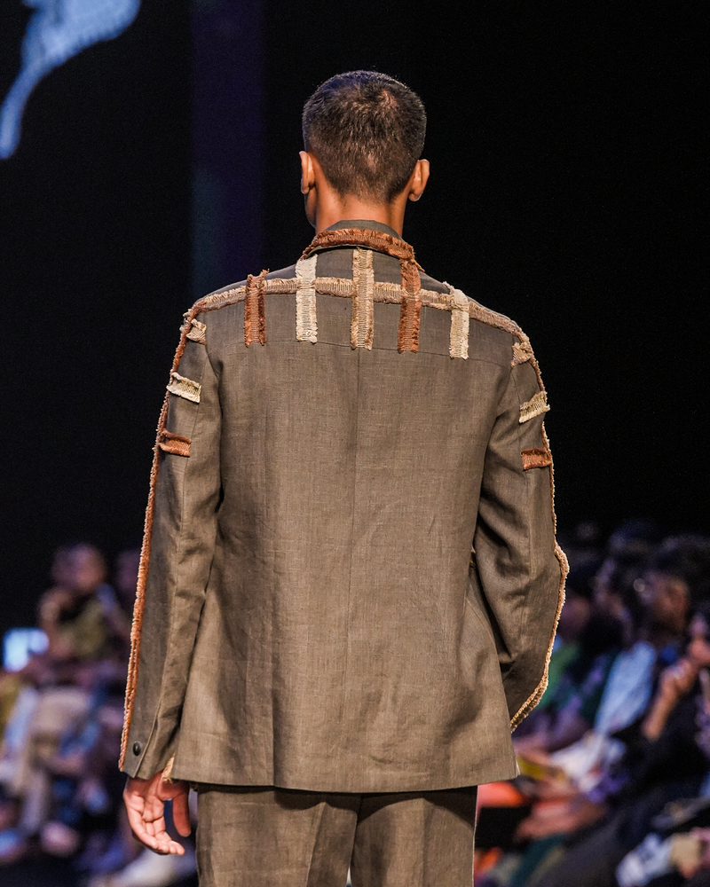 Olive Bleeding Checks Jacket
