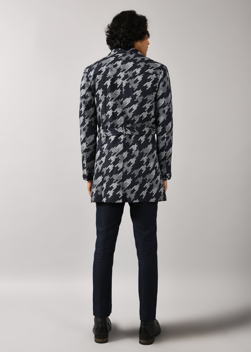 Star Houndstooth Trench