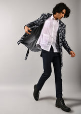 Star Houndstooth Trench