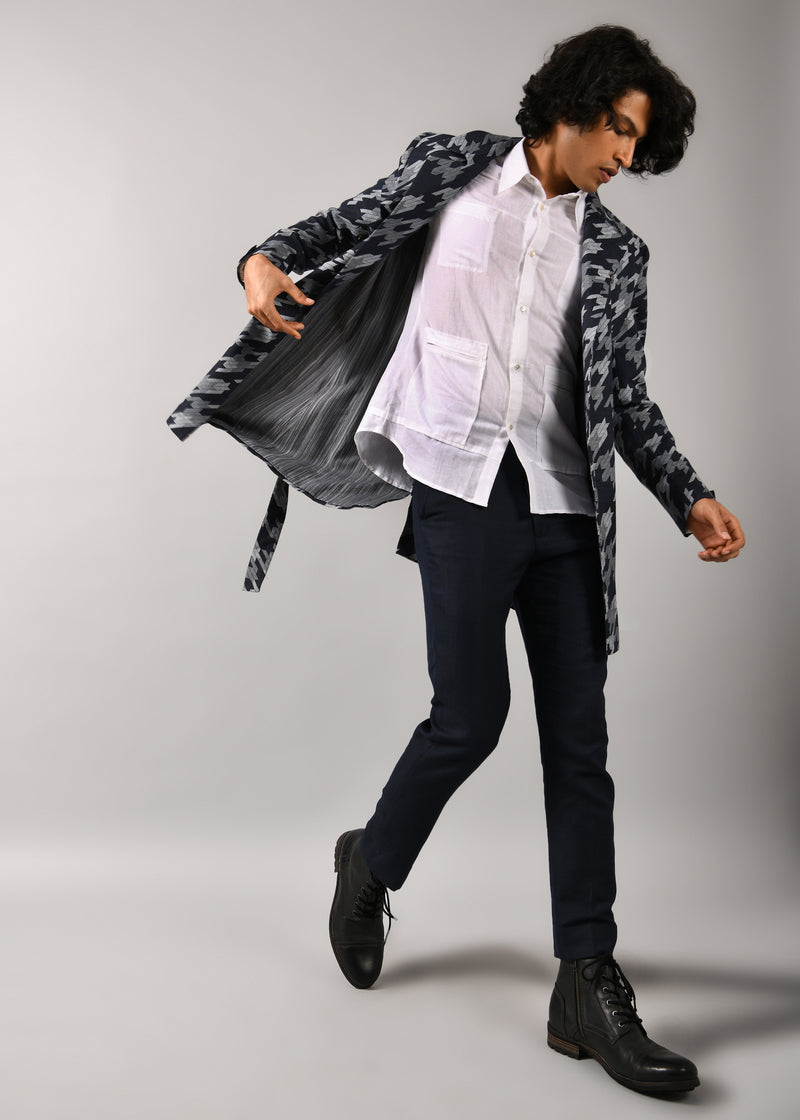 Star Houndstooth Trench