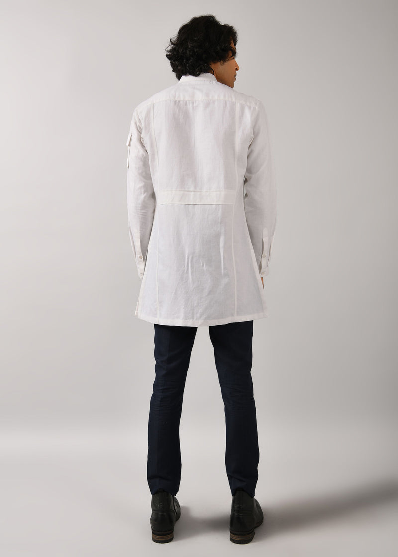 Ivory Memoir trench Kurta