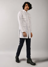 Ivory Memoir trench Kurta