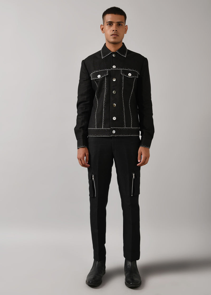 Morse code Denim jacket