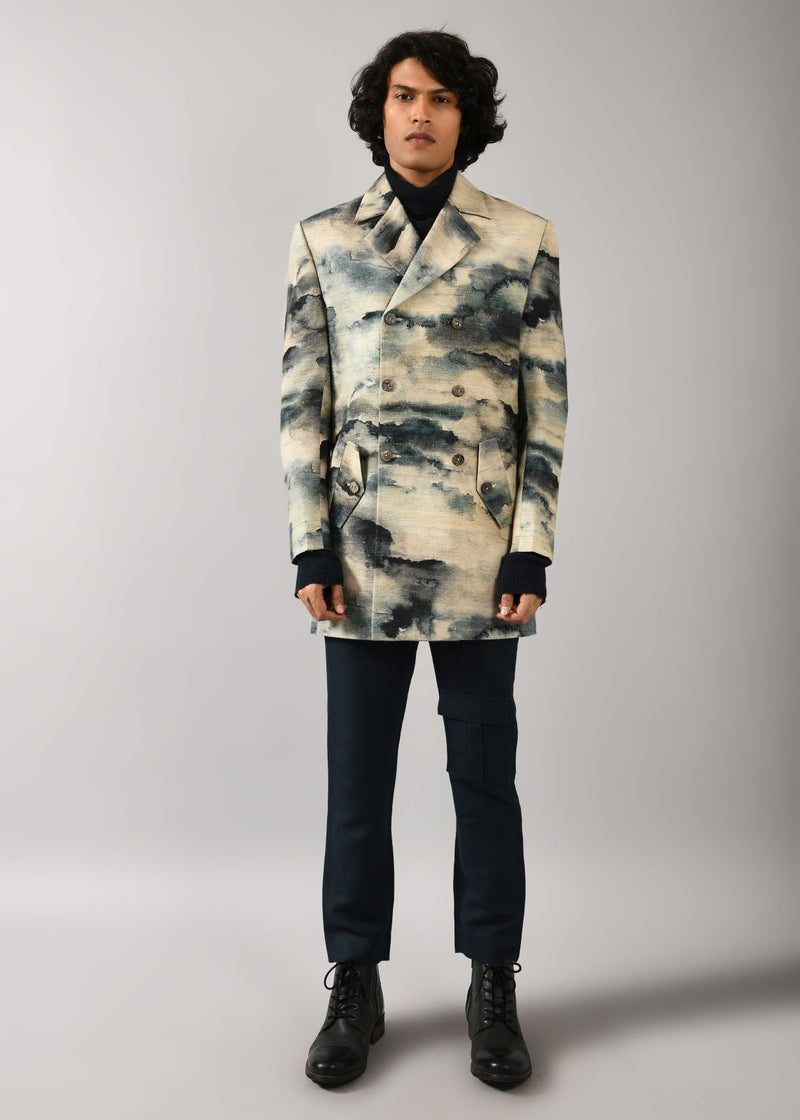 Camouflaged Clouds double breasted Jacket