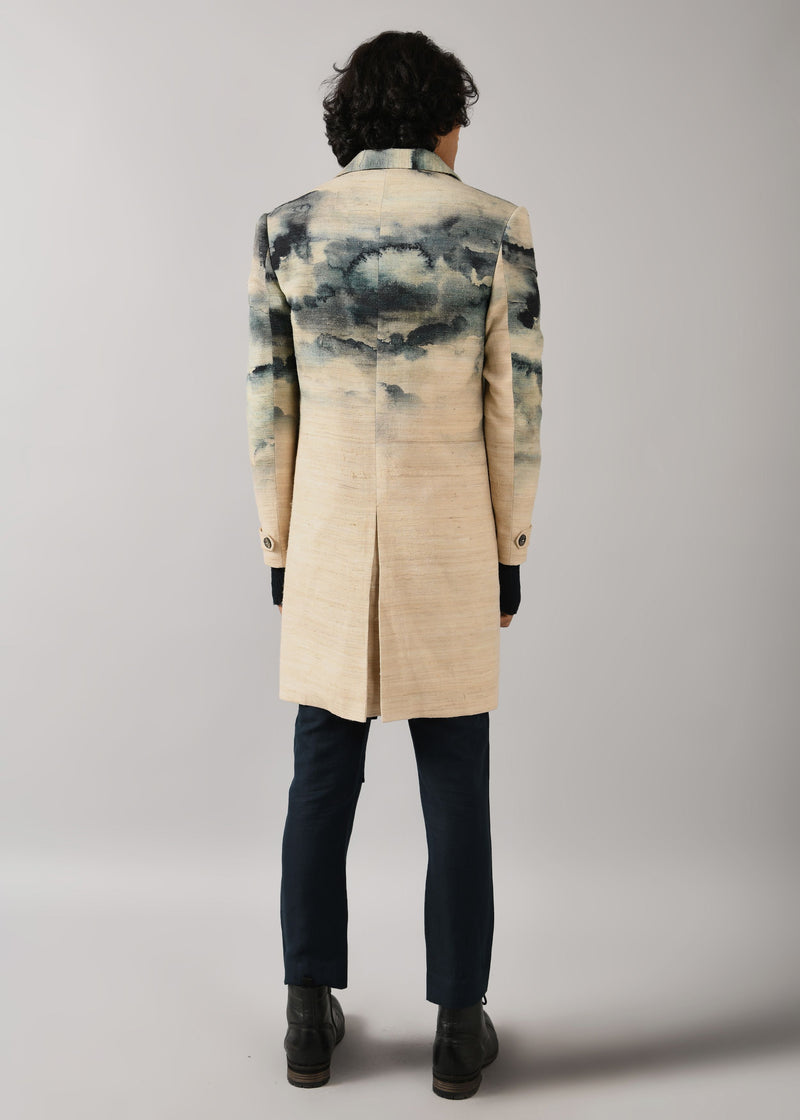 Camo-Clouds Trench Coat