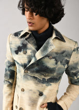 Camo-Clouds Trench Coat