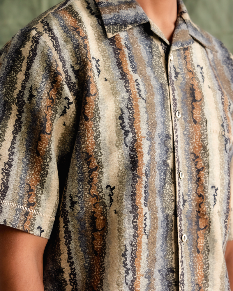 Earth Print Half Shirt