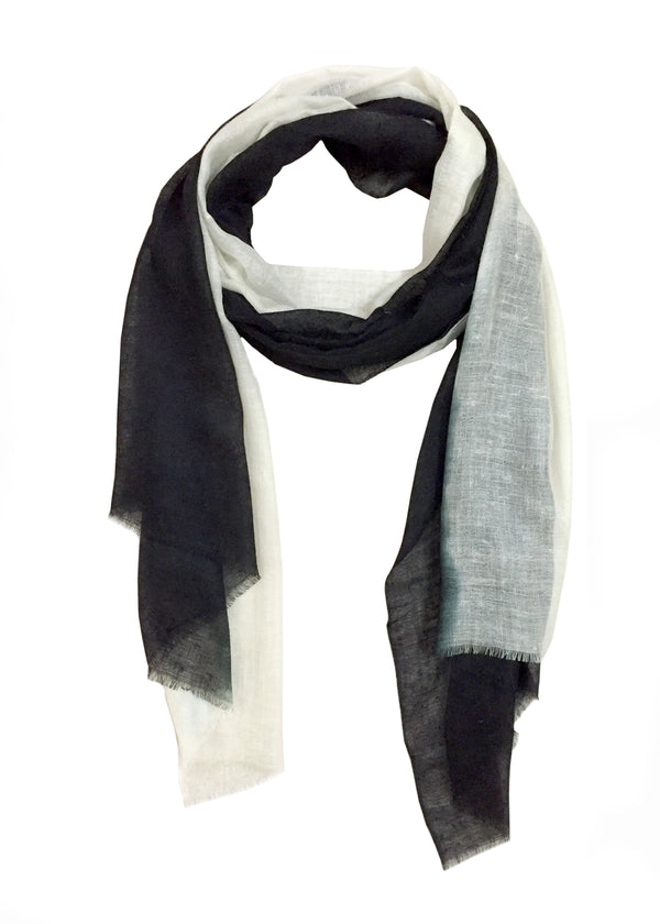 Black & Ecru Ombre Scarf