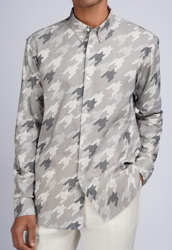 Grey Houndstooth Shirt