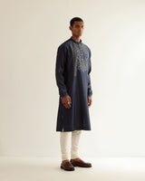 Asymmetric Embroidered Yoke Kurta Set