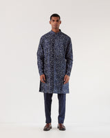 Camo Block Front Open Kurta Set