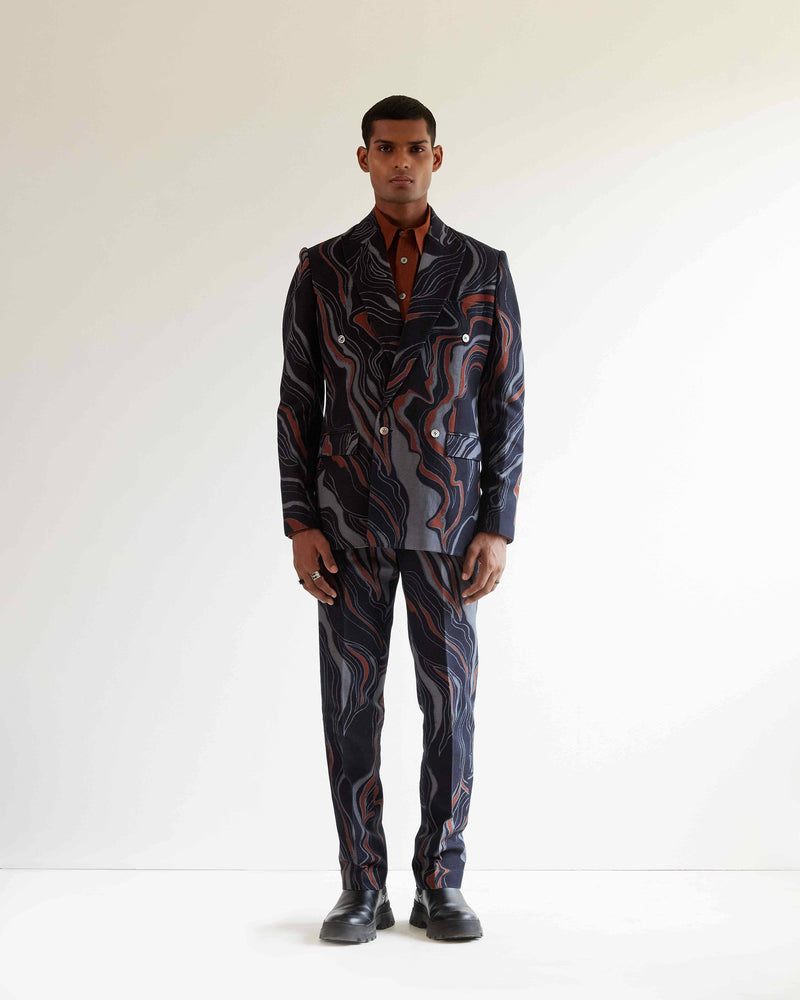 Infinity Printed Double Breasted Jacket