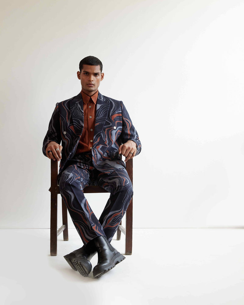 Infinity Printed Double Breasted Jacket